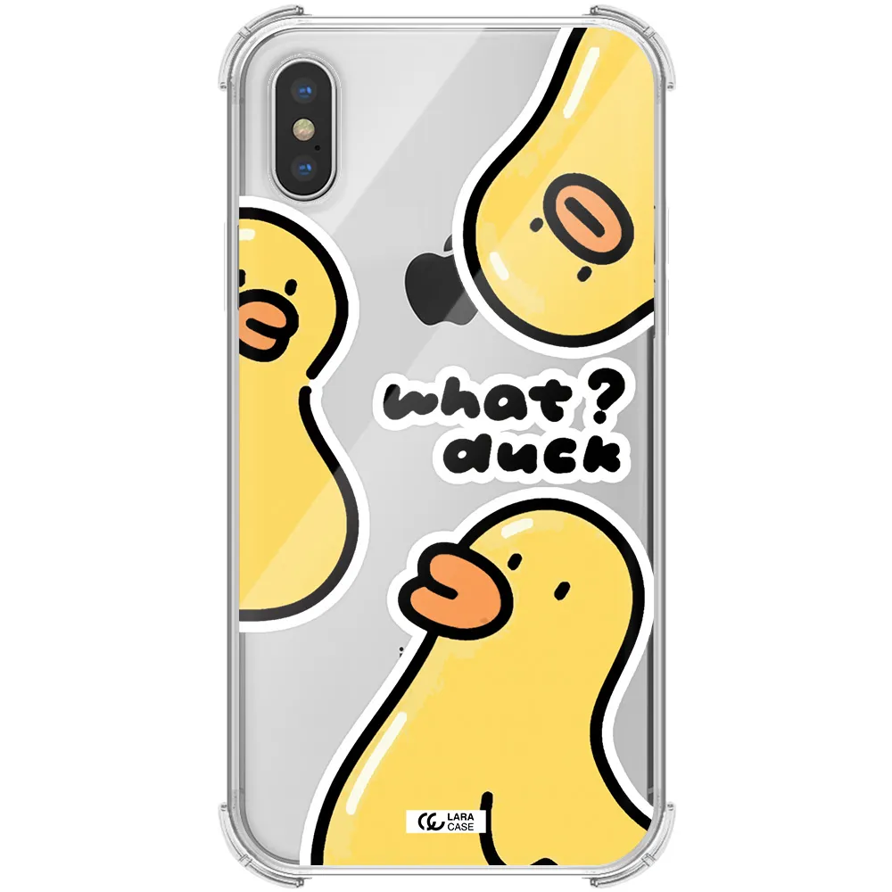 a group of yellow ducks Apple iPhone XS Clear PC Case
