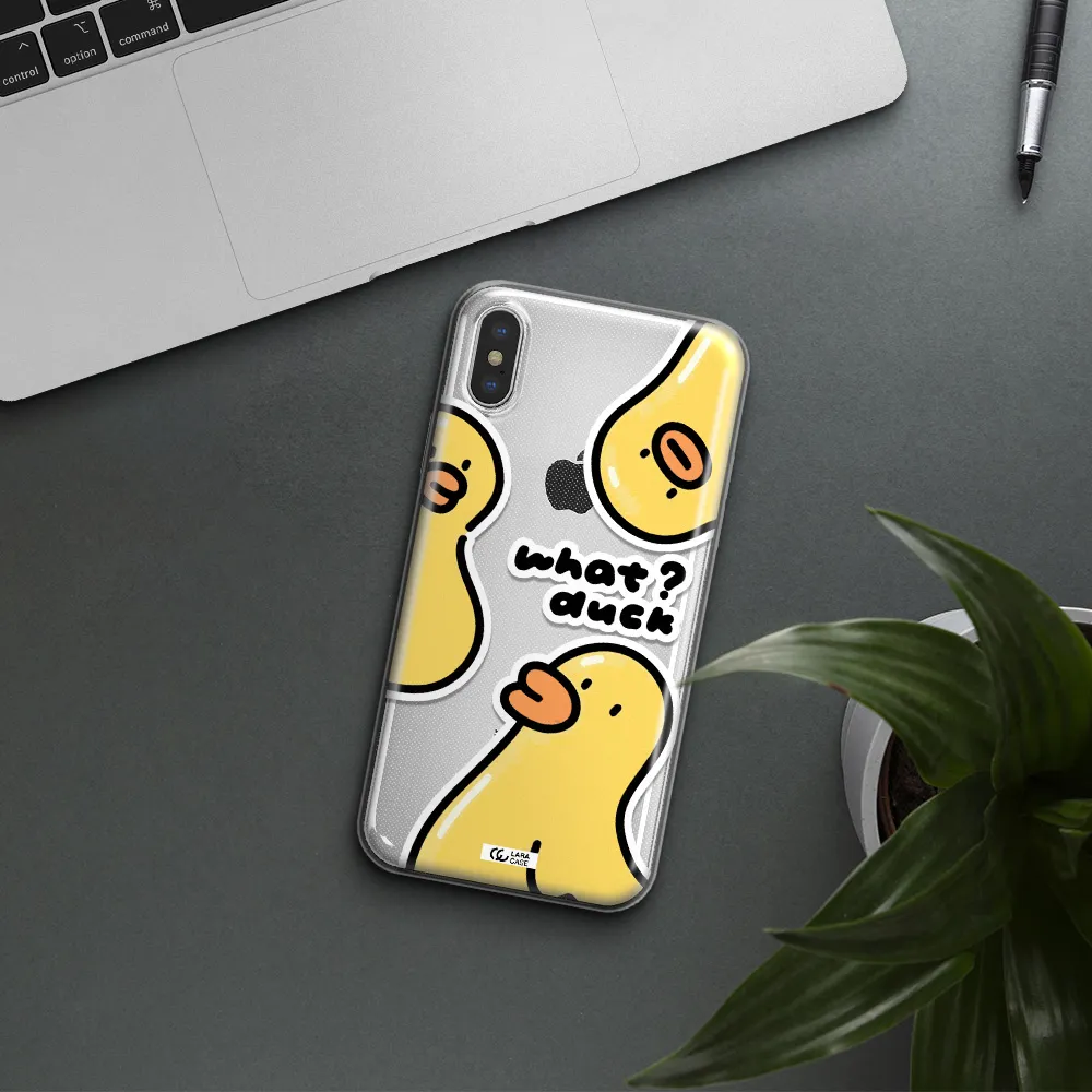 a group of yellow ducks Apple iPhone XS Clear TPU Case