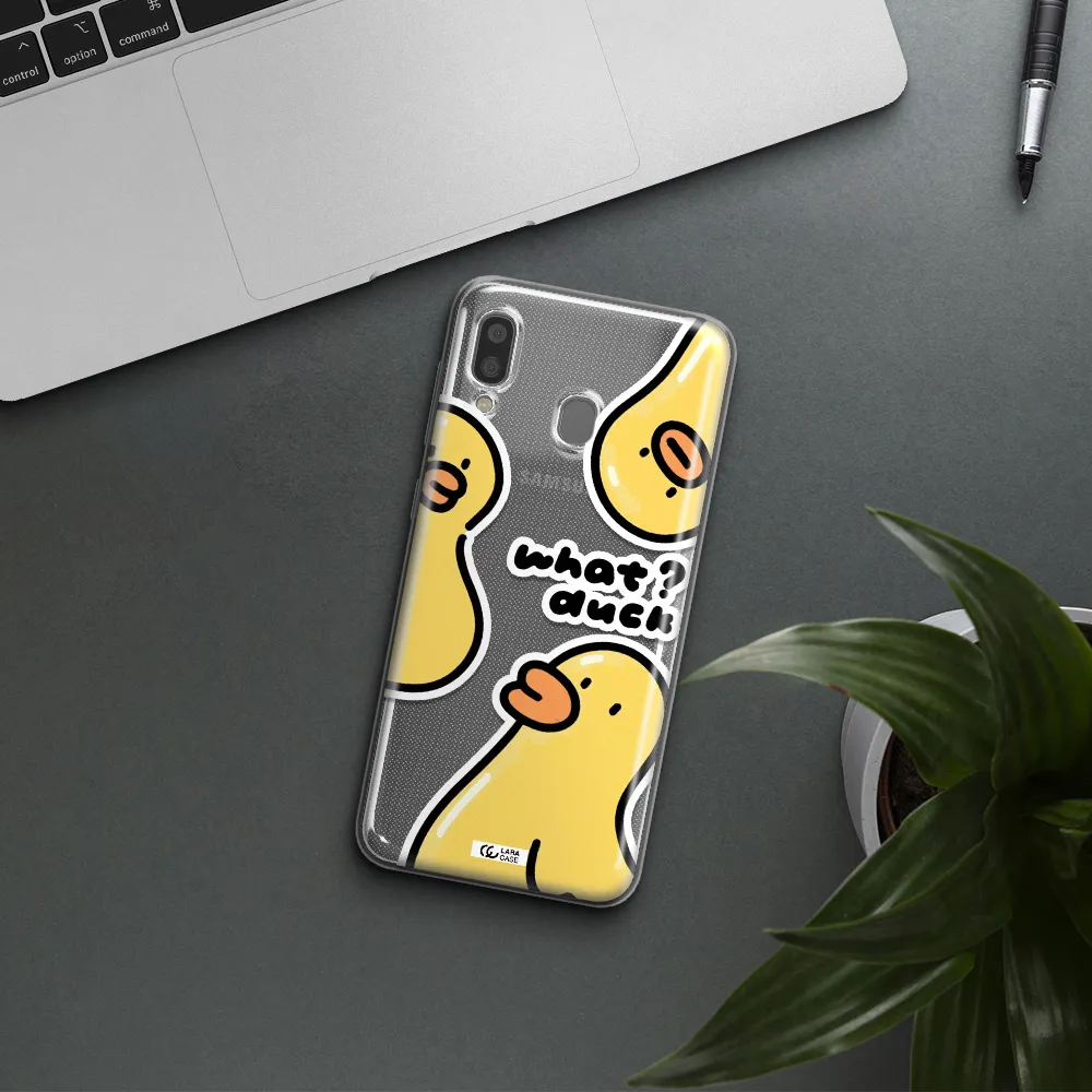 a group of yellow ducks Samsung A20 Clear TPU Case
