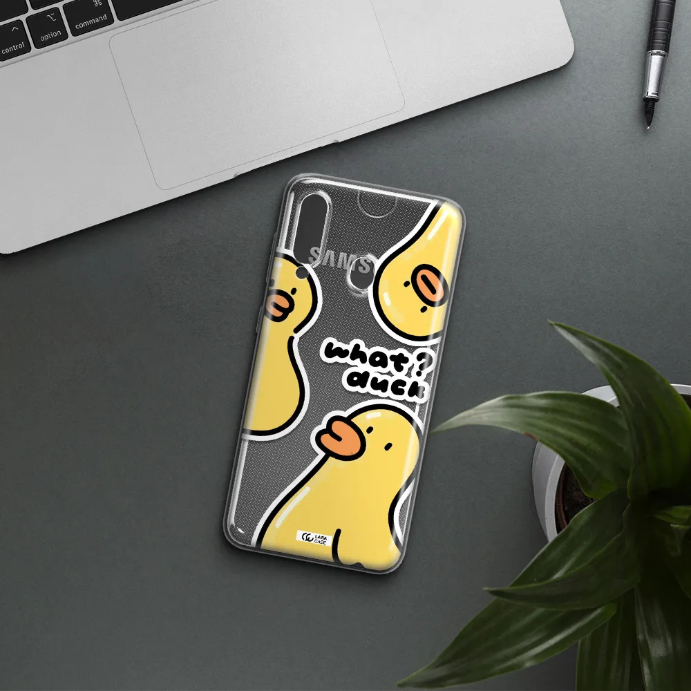 a group of yellow ducks Samsung A60 Clear TPU Case