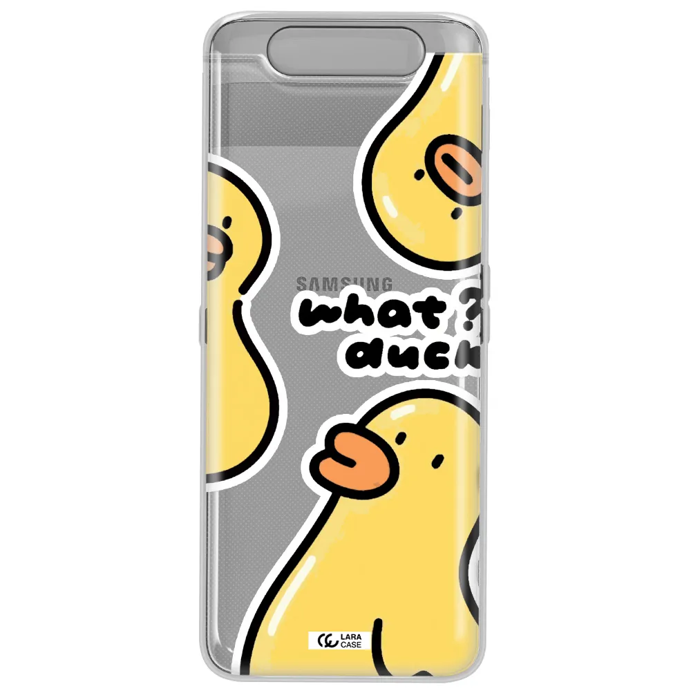 a group of yellow ducks Samsung A80 Clear TPU Case