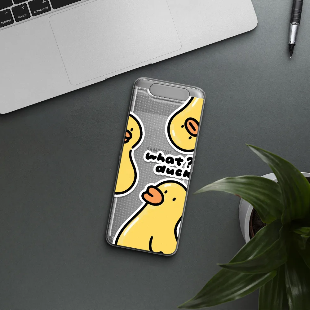 a group of yellow ducks Samsung A80 Clear TPU Case