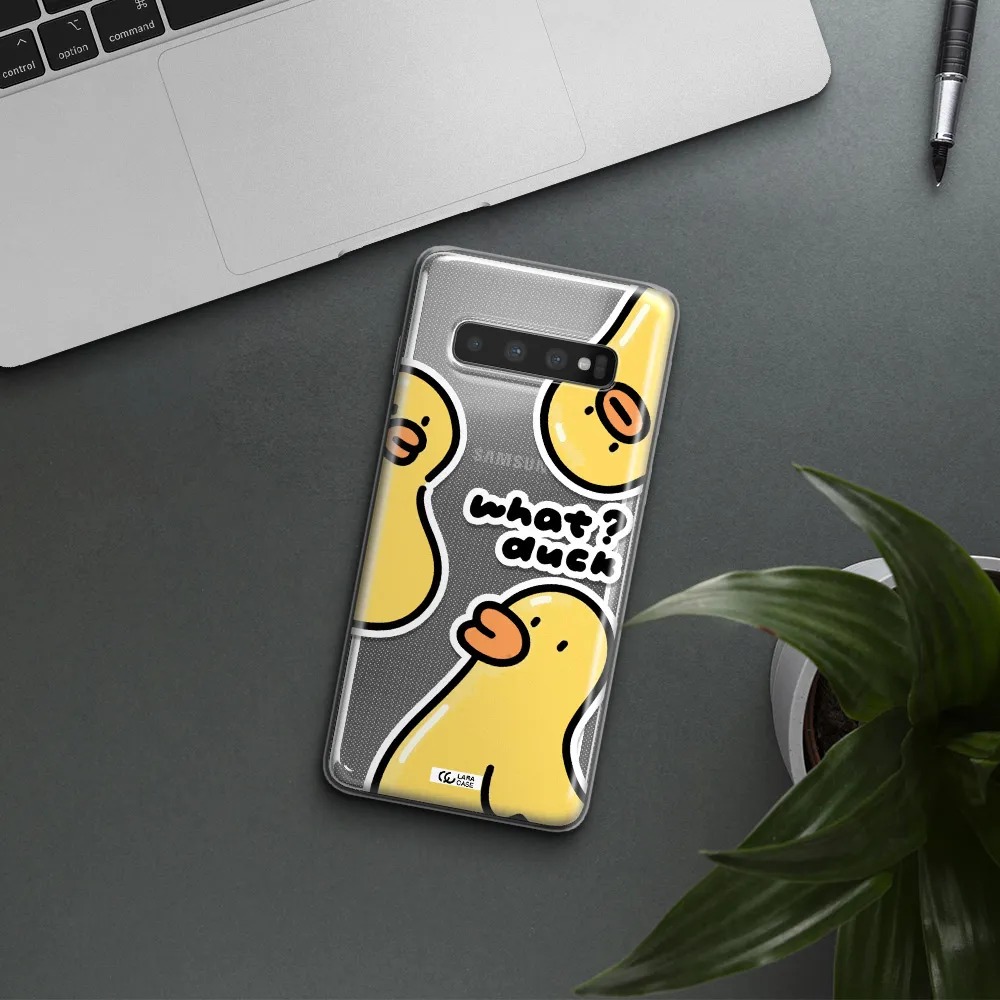 a group of yellow ducks Samsung S10 Clear TPU Case