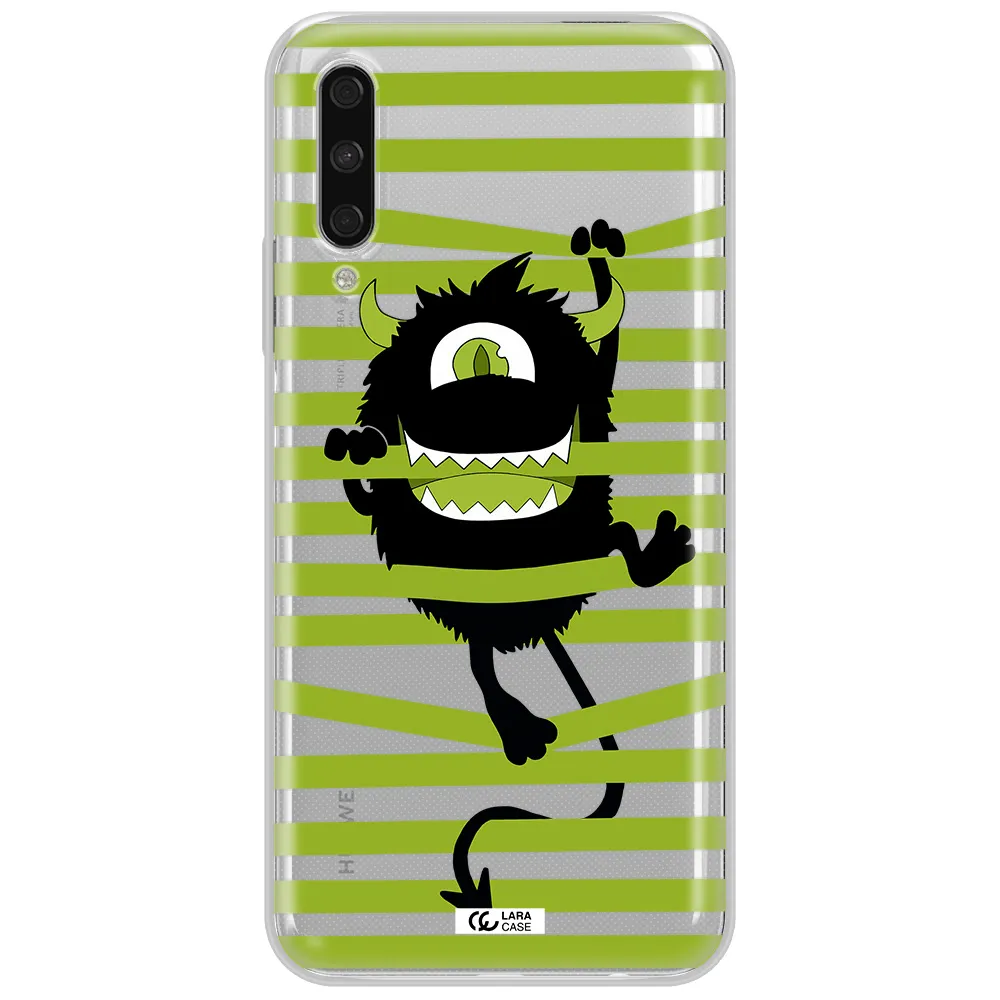 A Black Monster With Horns And Green Stripes Huawei Y9S Clear Tpu Case