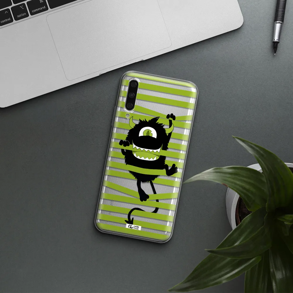 A Black Monster With Horns And Green Stripes Huawei Y9S Clear Tpu Case