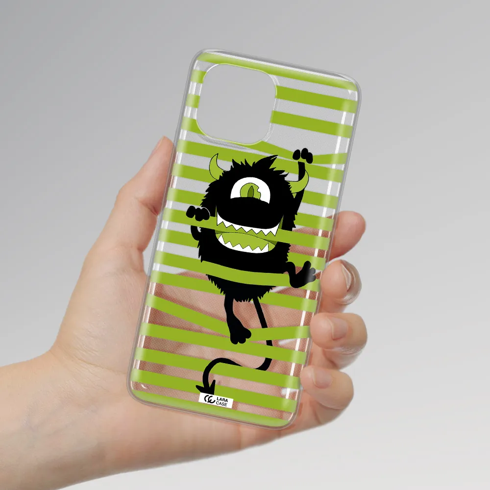a black monster with horns and green stripes Xiaomi Mi 11 Lite Clear TPU Case