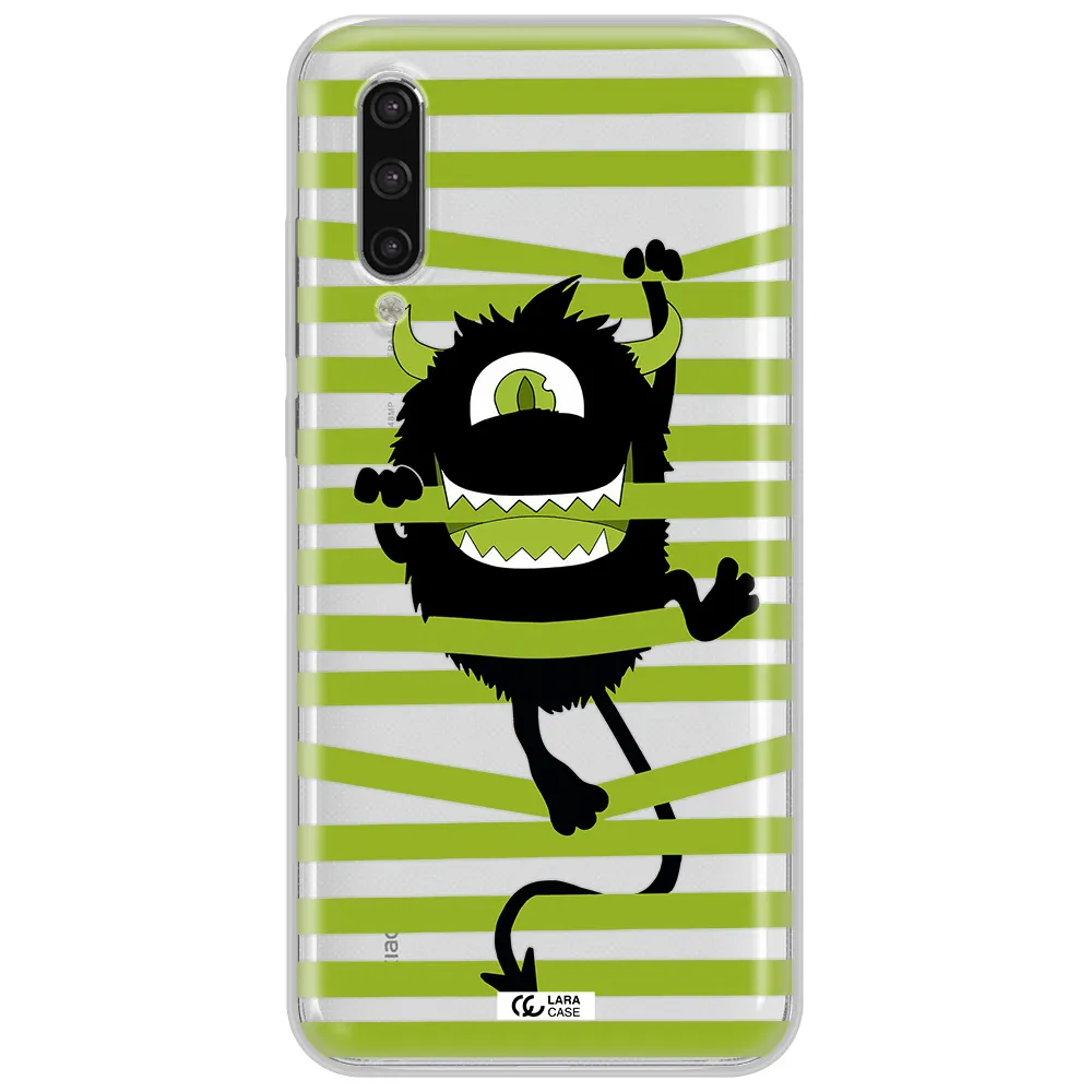 A Black Monster With Horns And Green Stripes Xiaomi Mi 9 Lite Clear Tpu Case