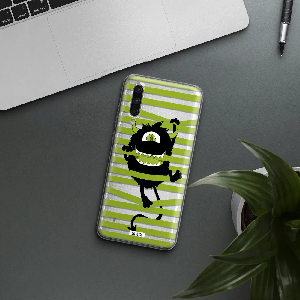 A Black Monster With Horns And Green Stripes Xiaomi Mi 9 Lite Clear Tpu Case