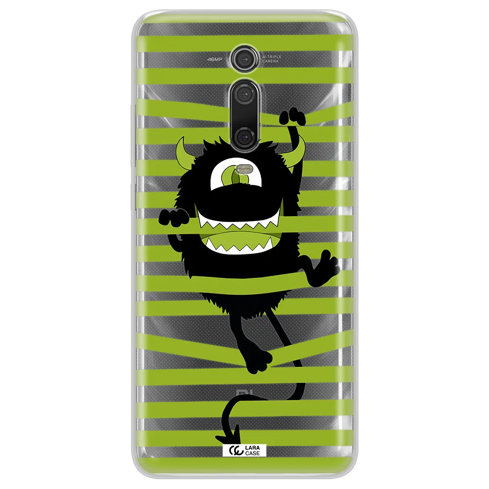 a black monster with horns and green stripes Xiaomi Mi 9T Clear TPU Case