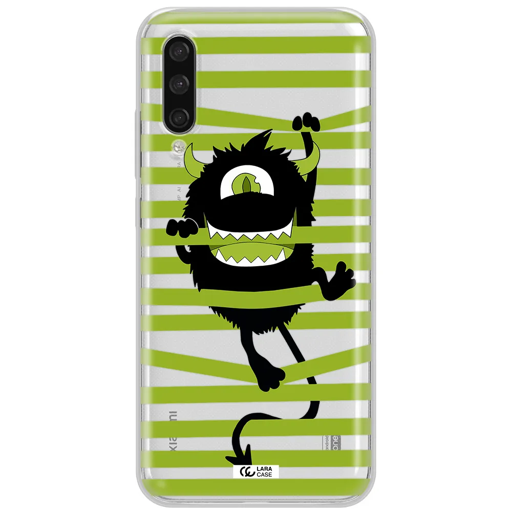 A Black Monster With Horns And Green Stripes Xiaomi Mi A3 Clear Tpu Case