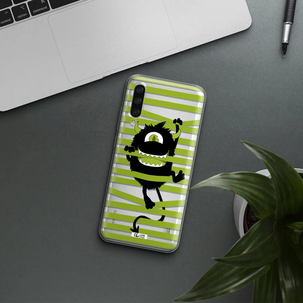 A Black Monster With Horns And Green Stripes Xiaomi Mi A3 Clear Tpu Case