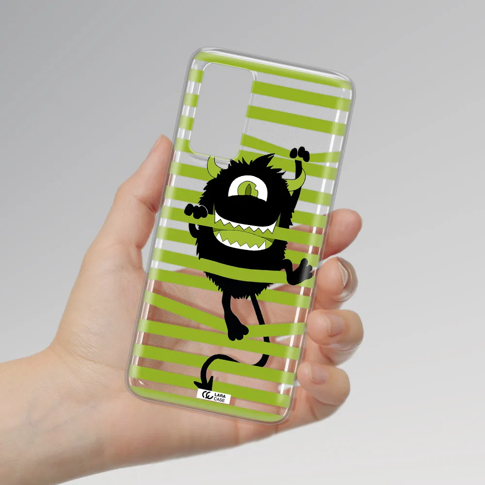 a black monster with horns and green stripes Xiaomi Note 11 Pro Clear TPU Case