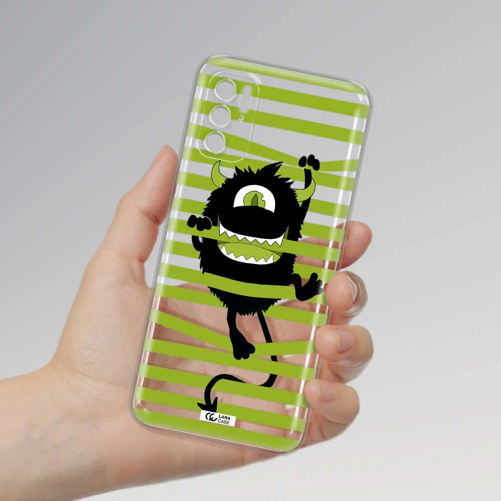 A Black Monster With Horns And Green Stripes Xiaomi Poco M3 Pro Clear Tpu Case