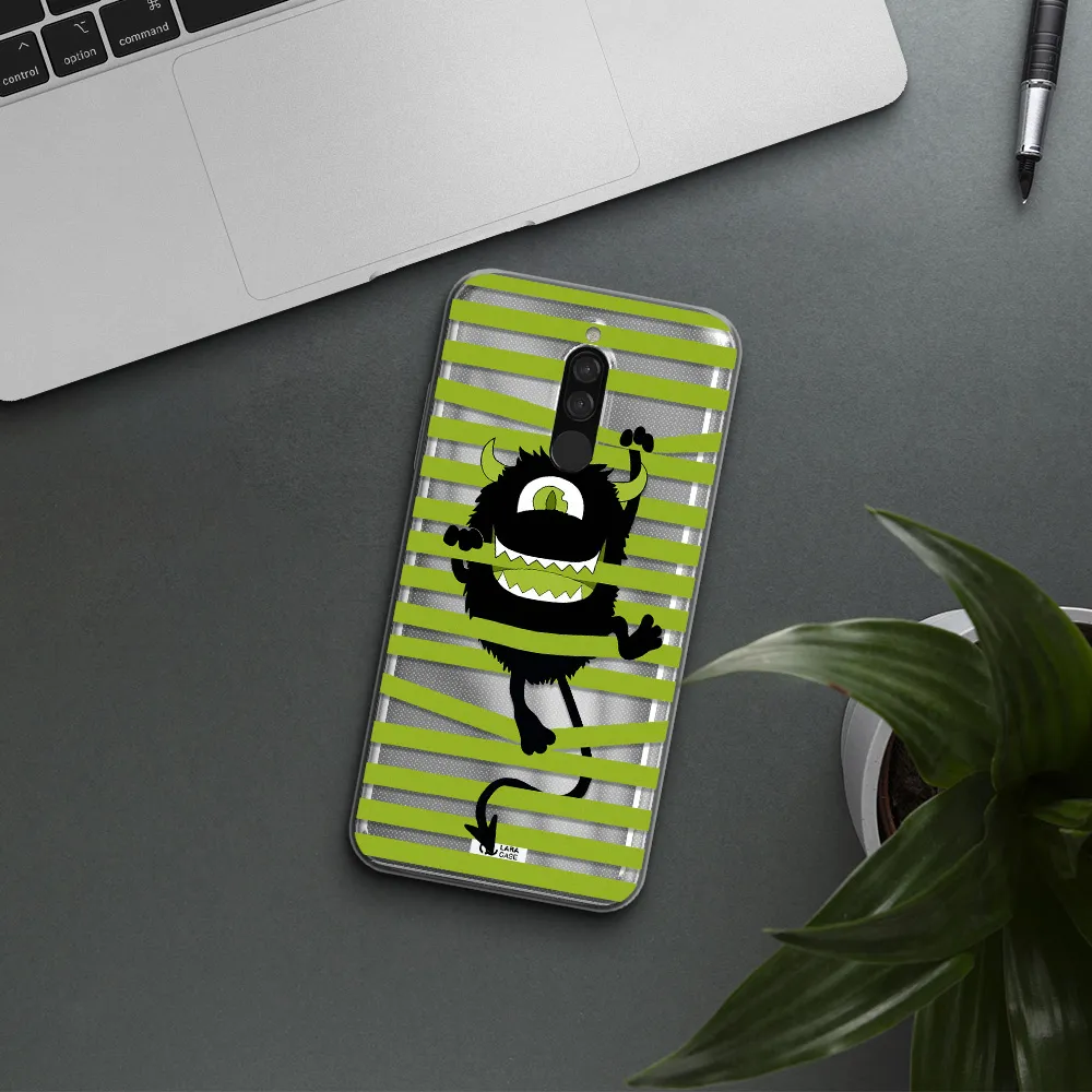 A Black Monster With Horns And Green Stripes Xiaomi Redmi 8 Clear Tpu Case