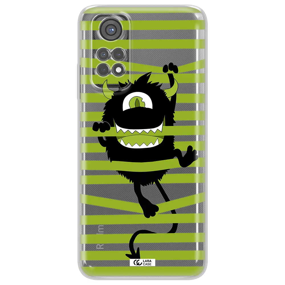 A Black Monster With Horns And Green Stripes Xiaomi Redmi Note 11S Clear Tpu Case