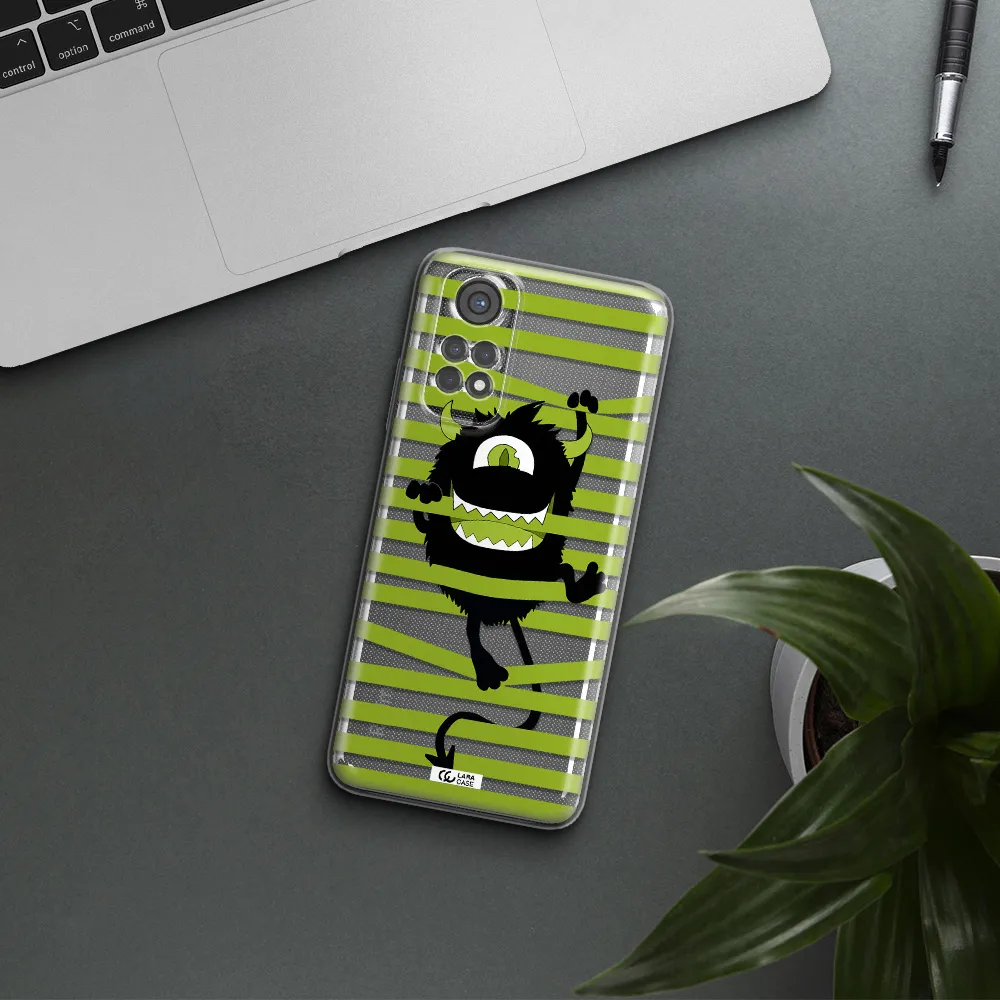 A Black Monster With Horns And Green Stripes Xiaomi Redmi Note 11S Clear Tpu Case