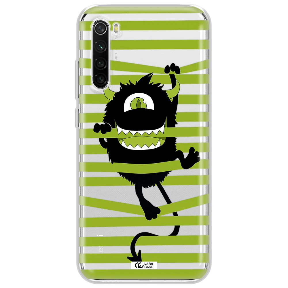 A Black Monster With Horns And Green Stripes Xiaomi Redmi Note 8T Clear Tpu Case