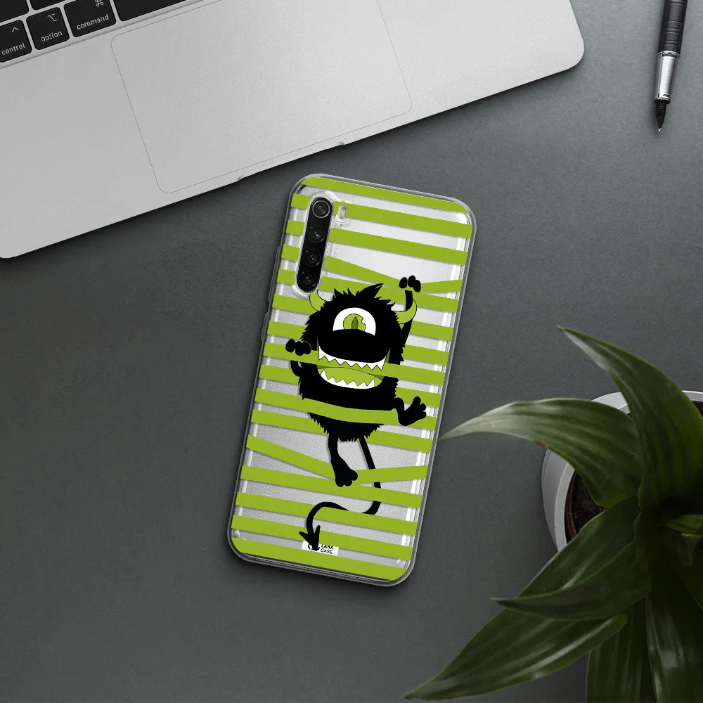 A Black Monster With Horns And Green Stripes Xiaomi Redmi Note 8T Clear Tpu Case