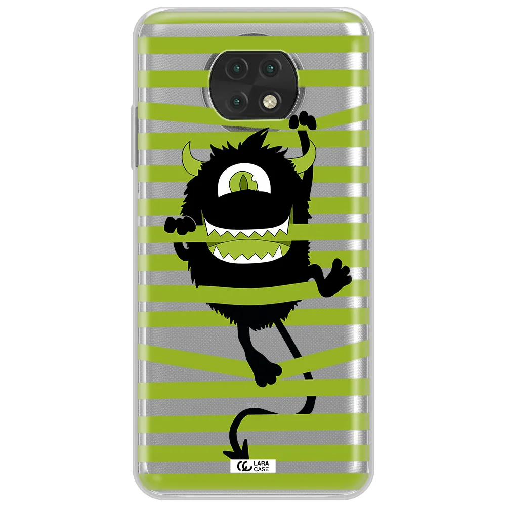 A Black Monster With Horns And Green Stripes Xiaomi Redmi Note 9T Clear Tpu Case