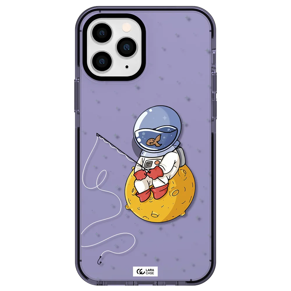 a cartoon of an astronaut sitting on a moon Apple iPhone 11 pro impact Lilac Case