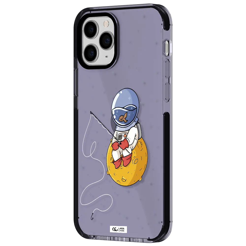 a cartoon of an astronaut sitting on a moon Apple iPhone 11 pro impact Lilac Case
