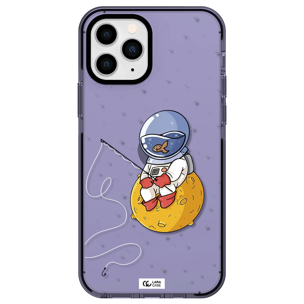 a cartoon of an astronaut sitting on a moon Apple iPhone 11 pro max impact Lilac Case
