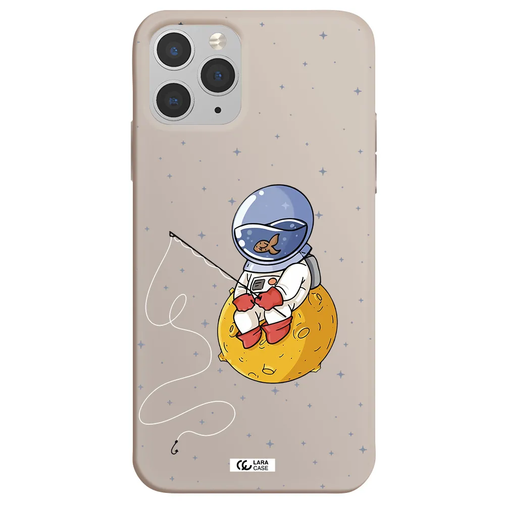 a cartoon of an astronaut sitting on a moon Apple iPhone 11 pro max Silicone Stone Case