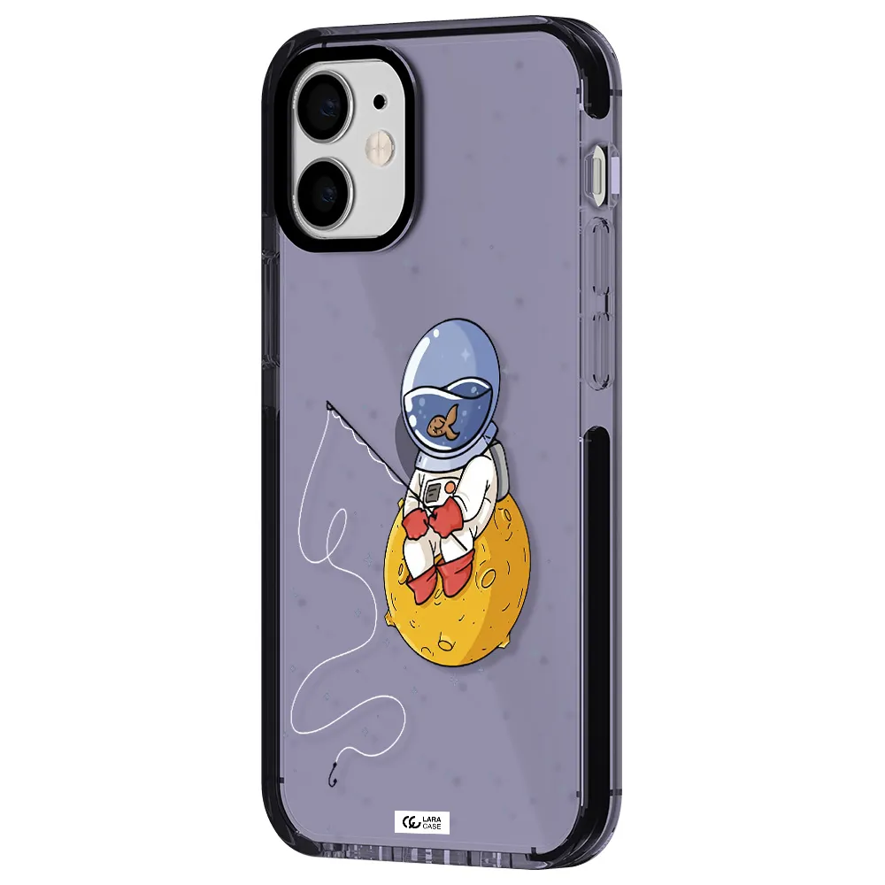 a cartoon of an astronaut sitting on a moon Apple iPhone 12 mini impact Lilac Case