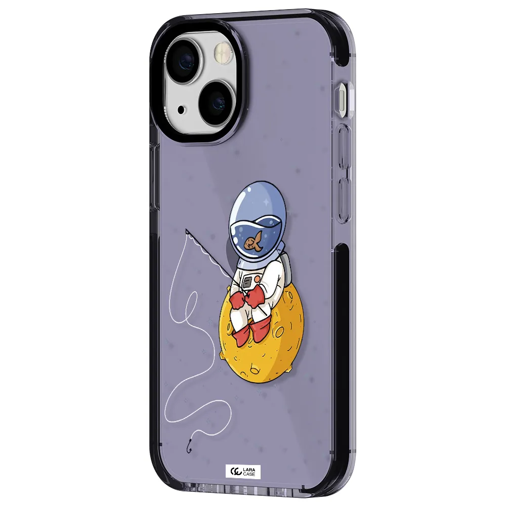 a cartoon of an astronaut sitting on a moon Apple iPhone 13 mini impact Lilac Case