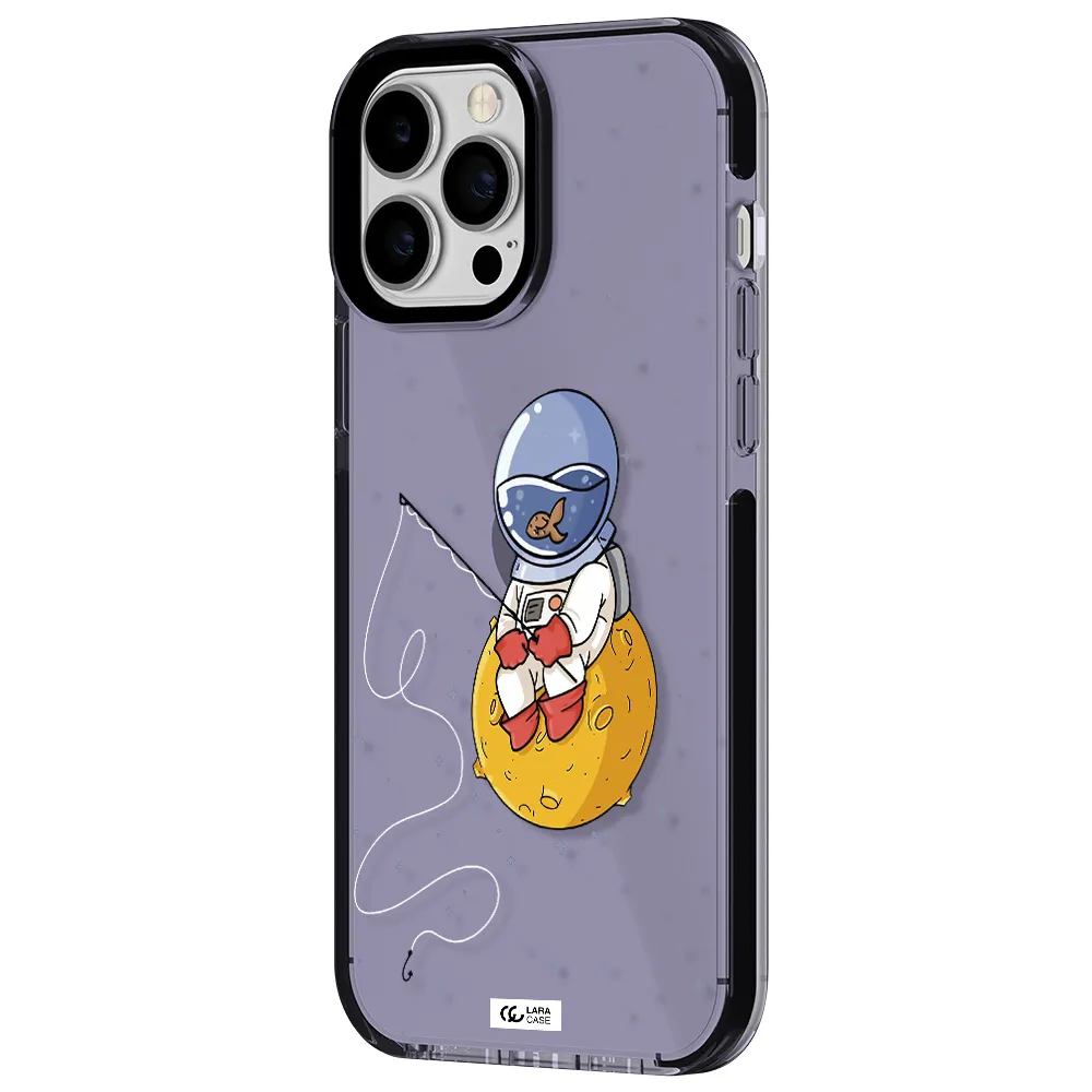 a cartoon of an astronaut sitting on a moon Apple iPhone 13 Pro Max impact Lilac Case