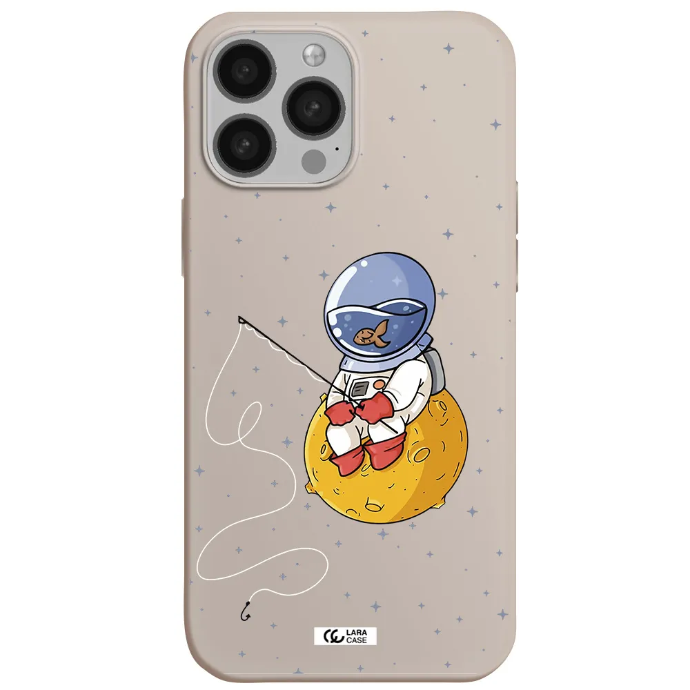 a cartoon of an astronaut sitting on a moon Apple iPhone 13 Pro Silicone Stone Case