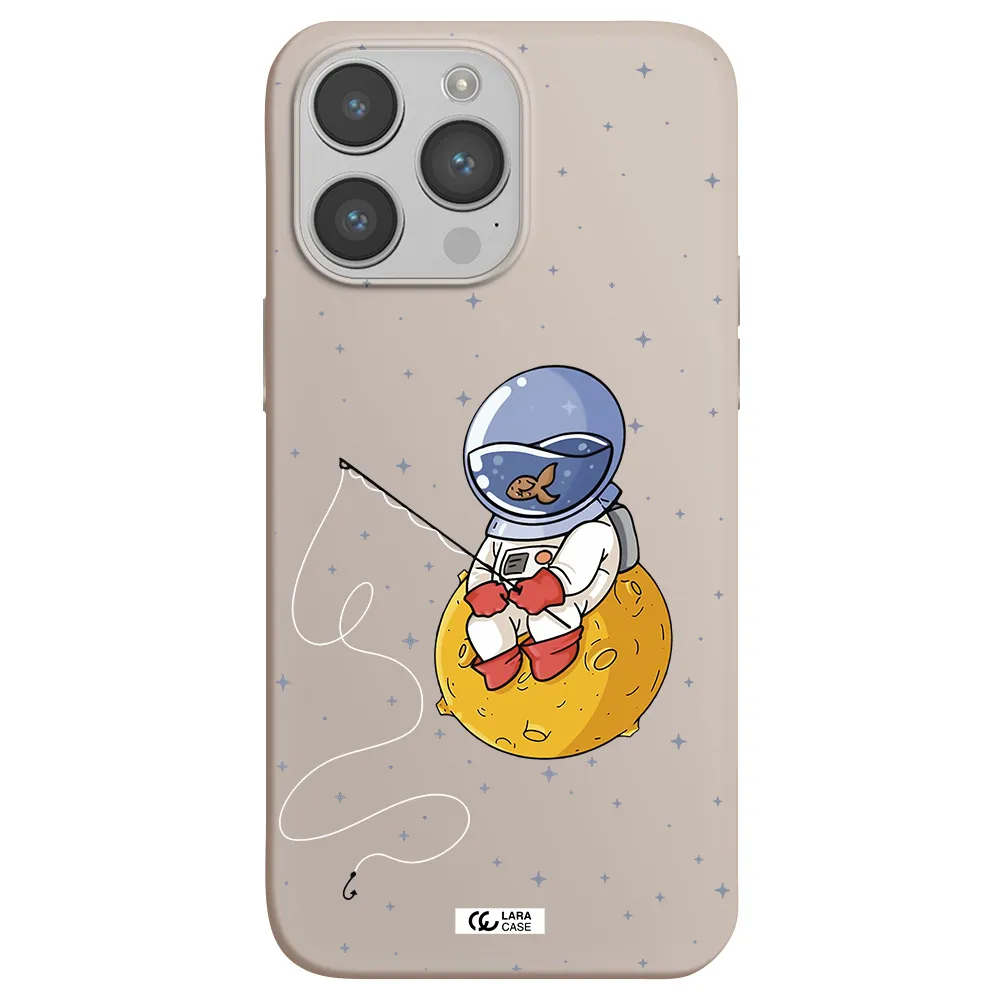 a cartoon of an astronaut sitting on a moon Apple iPhone 14 pro Silicone Stone Case