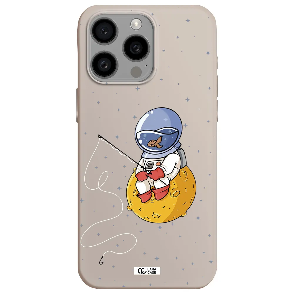 a cartoon of an astronaut sitting on a moon Apple Iphone 15 Pro max Silicone Stone Case