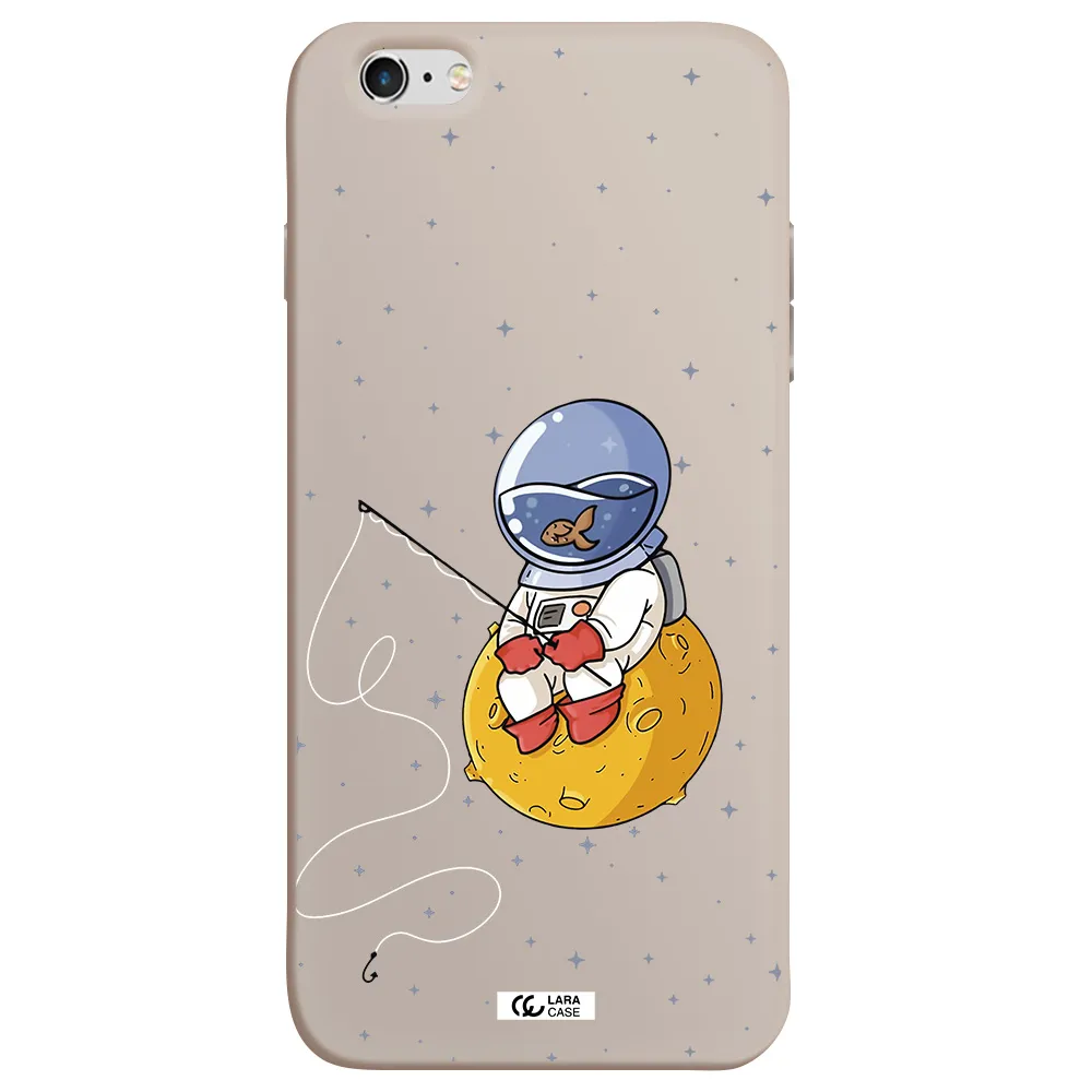 a cartoon of an astronaut sitting on a moon Apple iPhone 6 s plus Silicone Stone Case