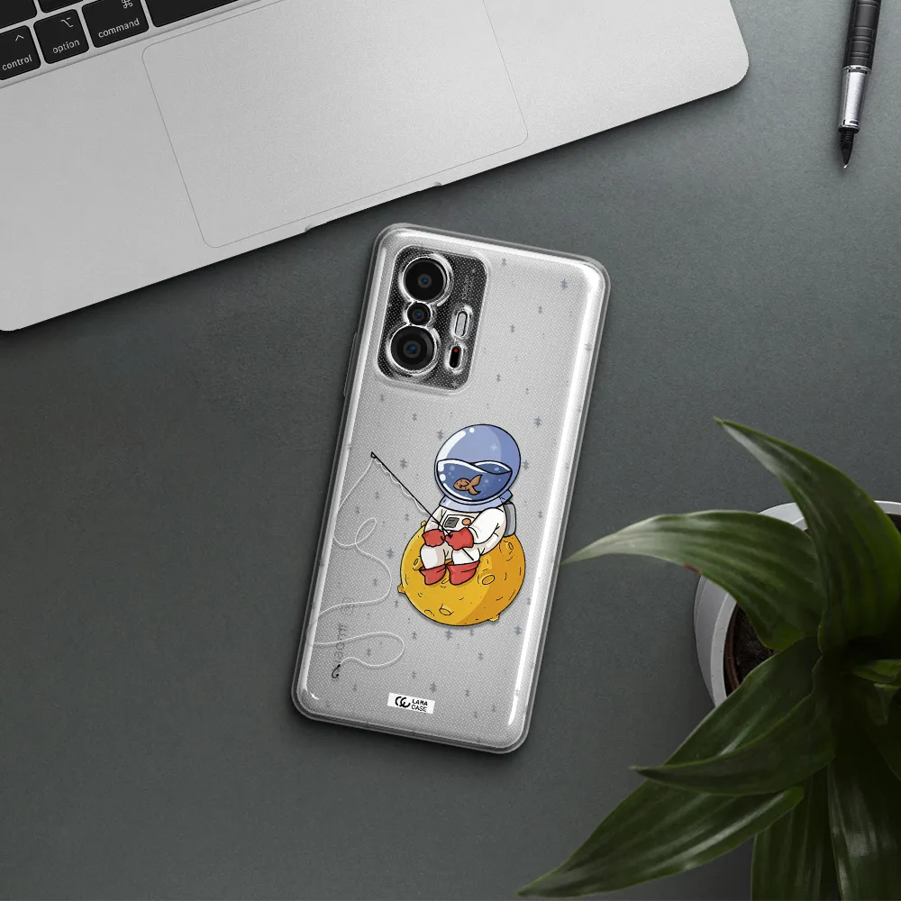 A Cartoon Of An Astronaut Sitting On A Moon Xiaomi 11T Clear Tpu Case