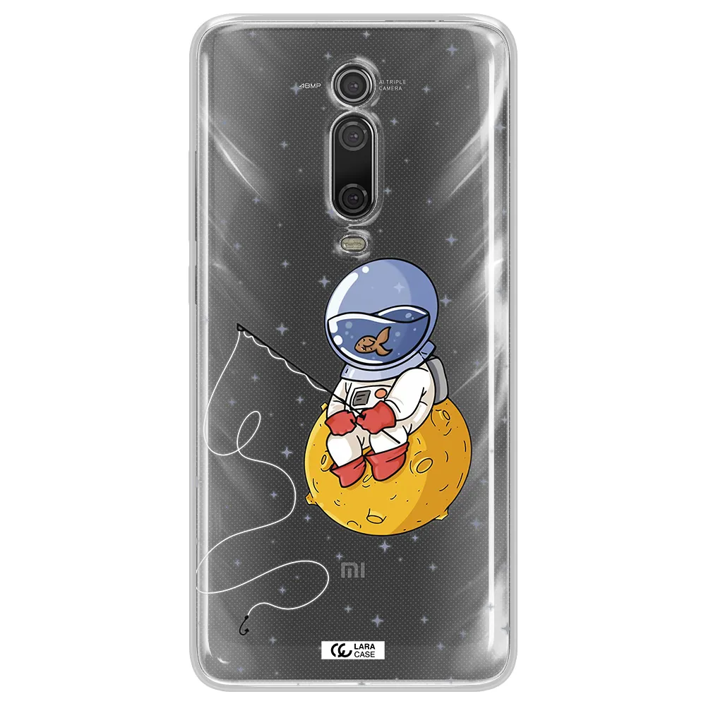 a cartoon of an astronaut sitting on a moon Xiaomi Mi 9T Clear TPU Case