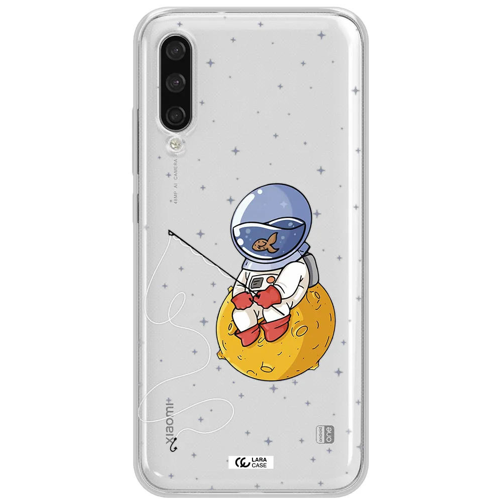 A Cartoon Of An Astronaut Sitting On A Moon Xiaomi Mi A3 Clear Tpu Case