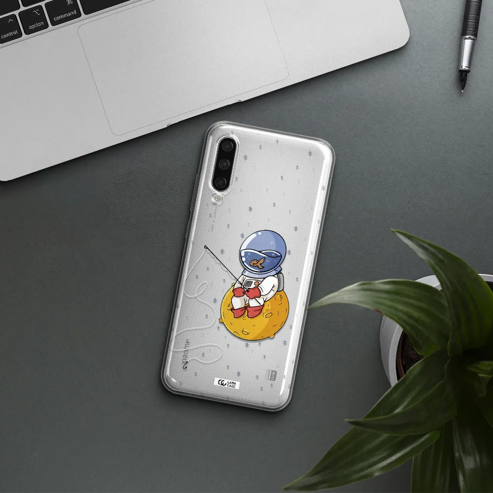 A Cartoon Of An Astronaut Sitting On A Moon Xiaomi Mi A3 Clear Tpu Case