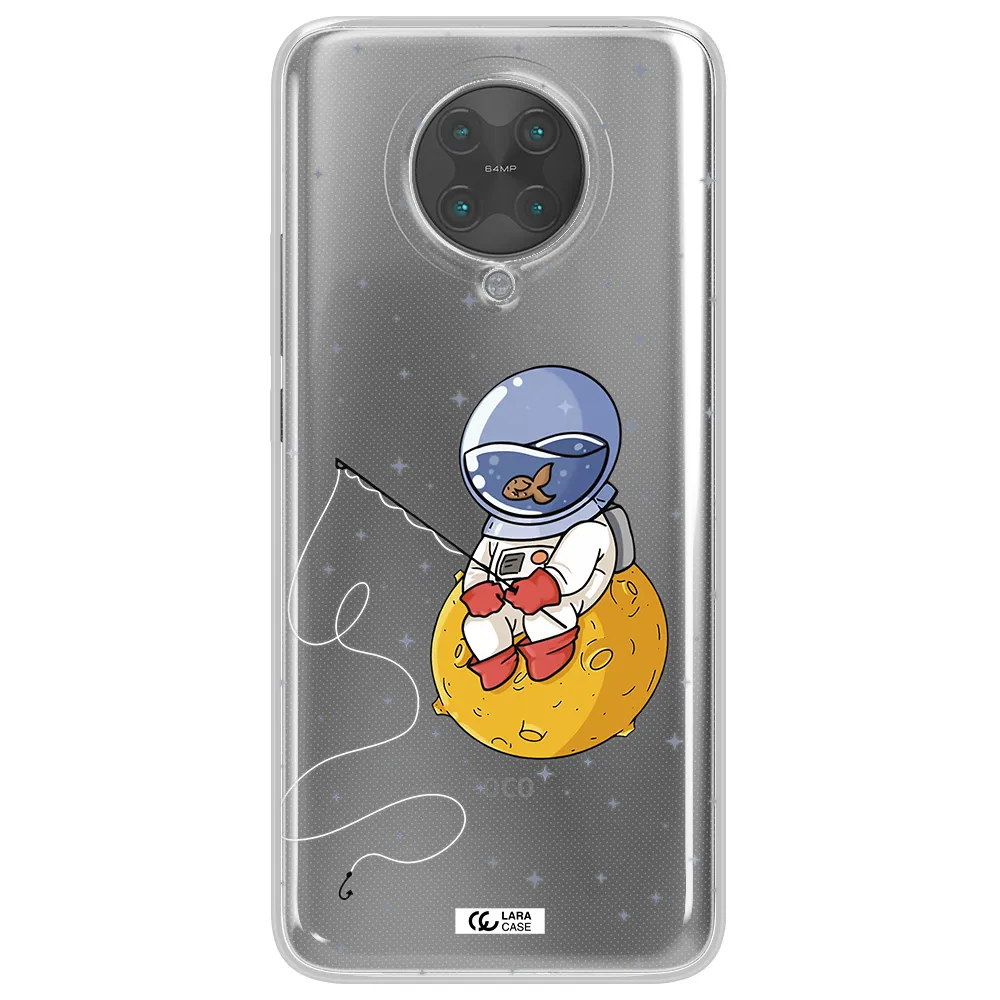 a cartoon of an astronaut sitting on a moon Xiaomi Poco F2 Pro Clear TPU Case