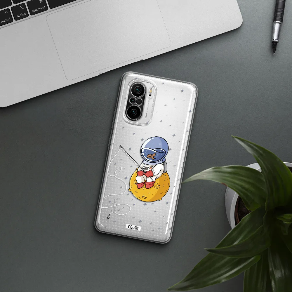 A Cartoon Of An Astronaut Sitting On A Moon Xiaomi Poco F3 Clear Tpu Case