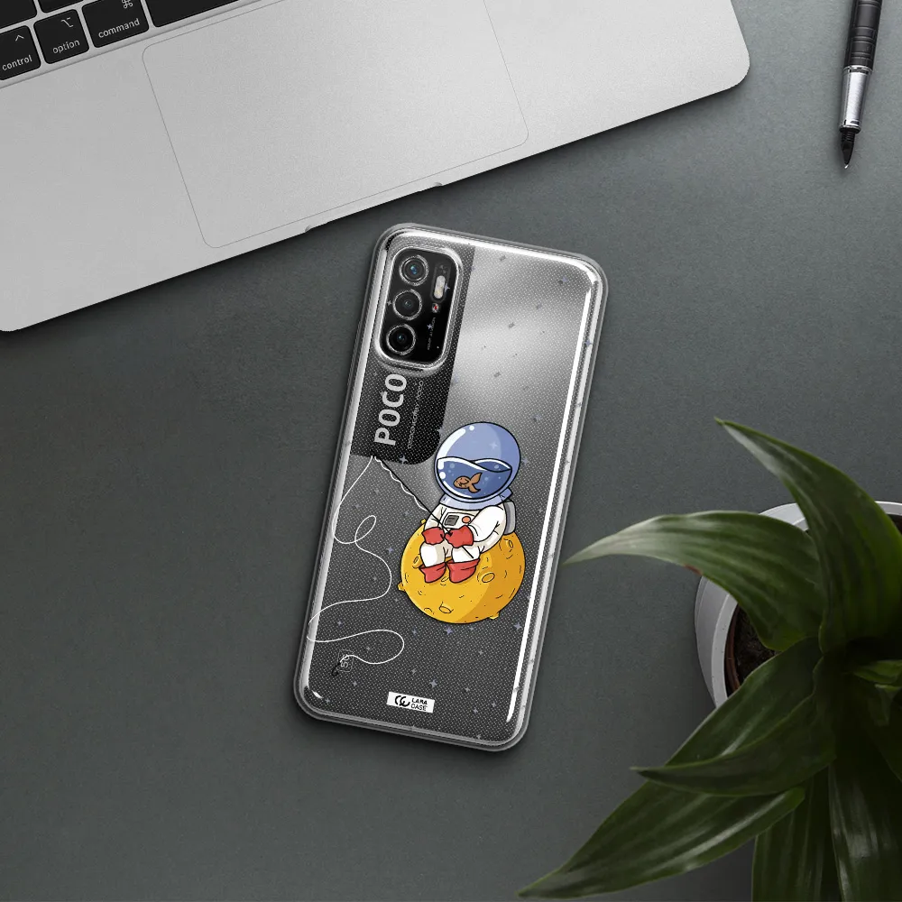 A Cartoon Of An Astronaut Sitting On A Moon Xiaomi Poco M3 Pro Clear Tpu Case