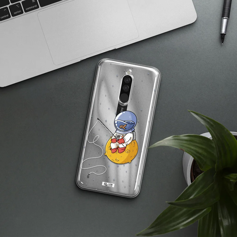 A Cartoon Of An Astronaut Sitting On A Moon Xiaomi Redmi 8 Clear Tpu Case