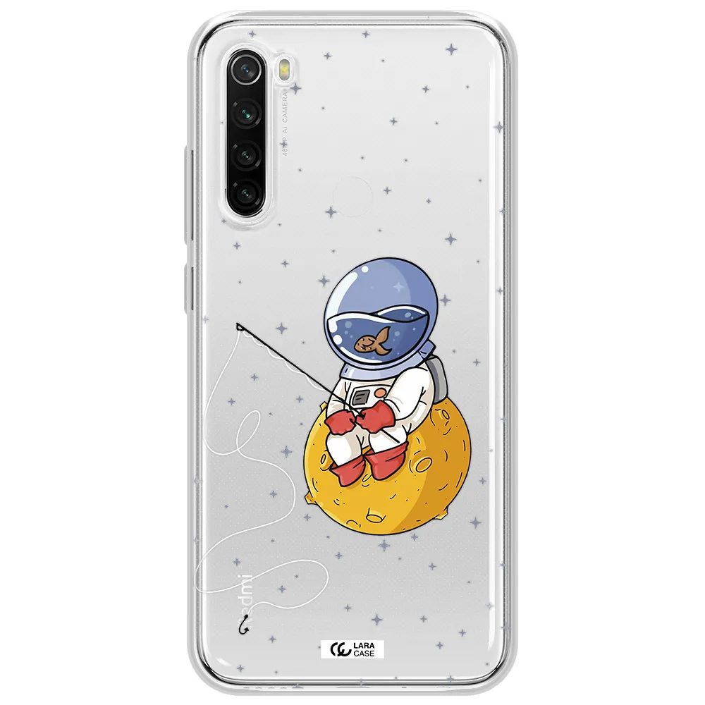 A Cartoon Of An Astronaut Sitting On A Moon Xiaomi Redmi Note 8T Clear Tpu Case