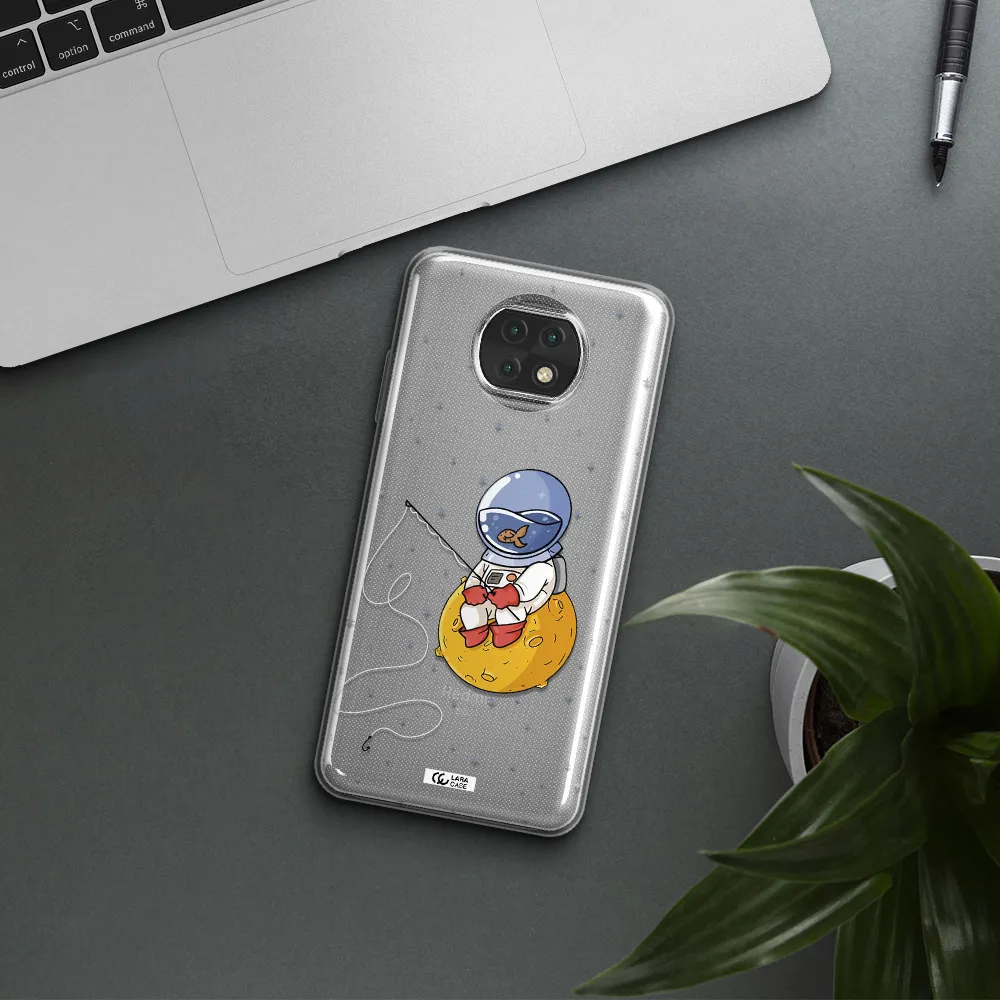 A Cartoon Of An Astronaut Sitting On A Moon Xiaomi Redmi Note 9T Clear Tpu Case