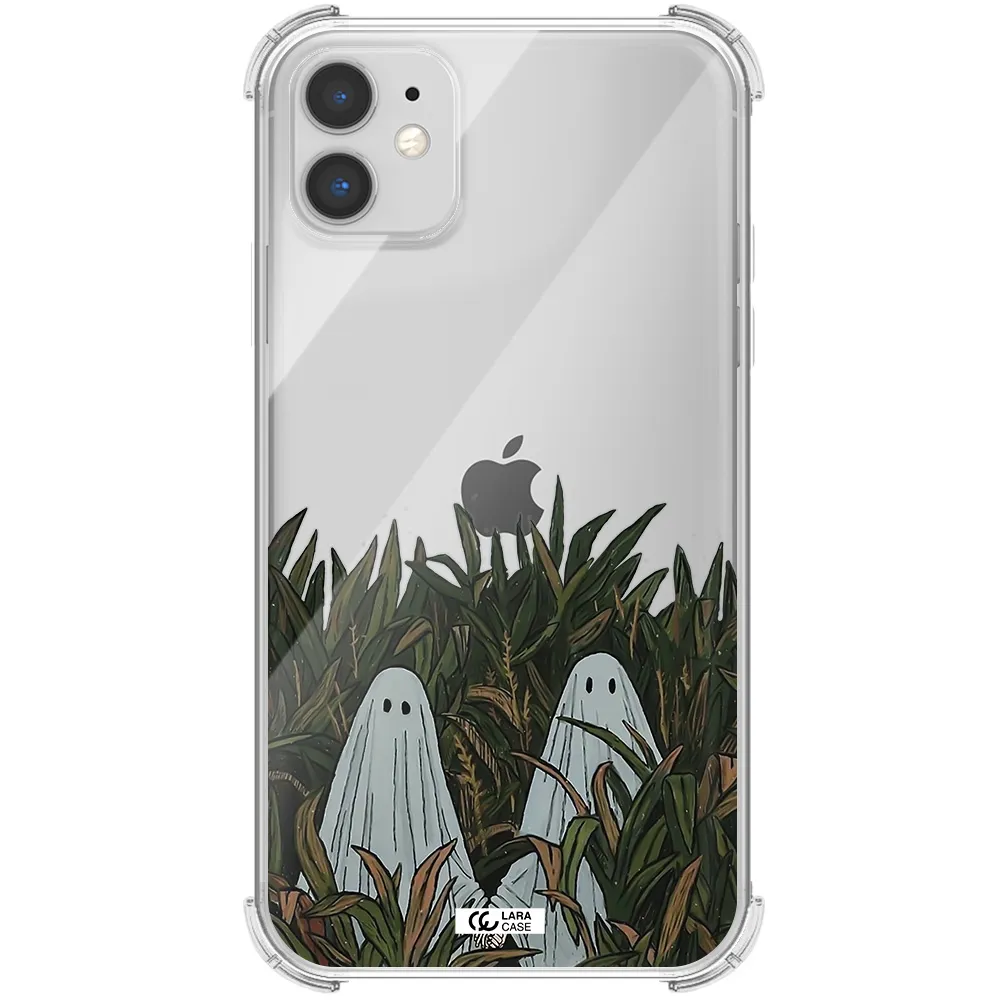 a group of ghosts in a field of grass Apple iPhone 11 Clear PC Case