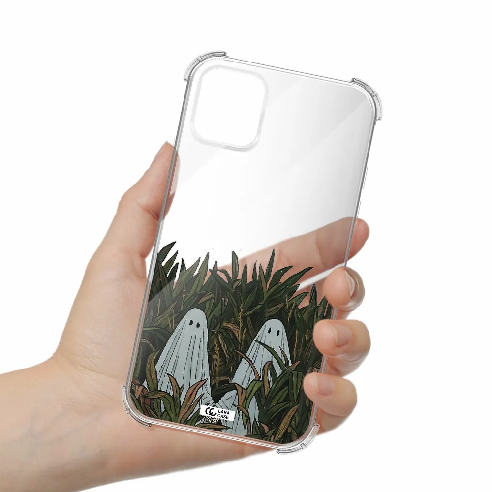 a group of ghosts in a field of grass Apple iPhone 11 Clear PC Case