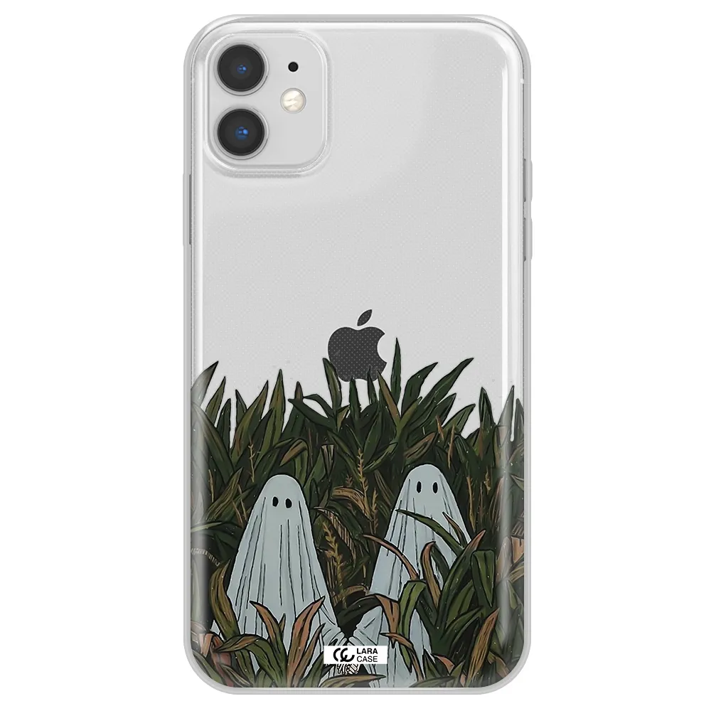 a group of ghosts in a field of grass Apple iPhone 11 Clear TPU Case