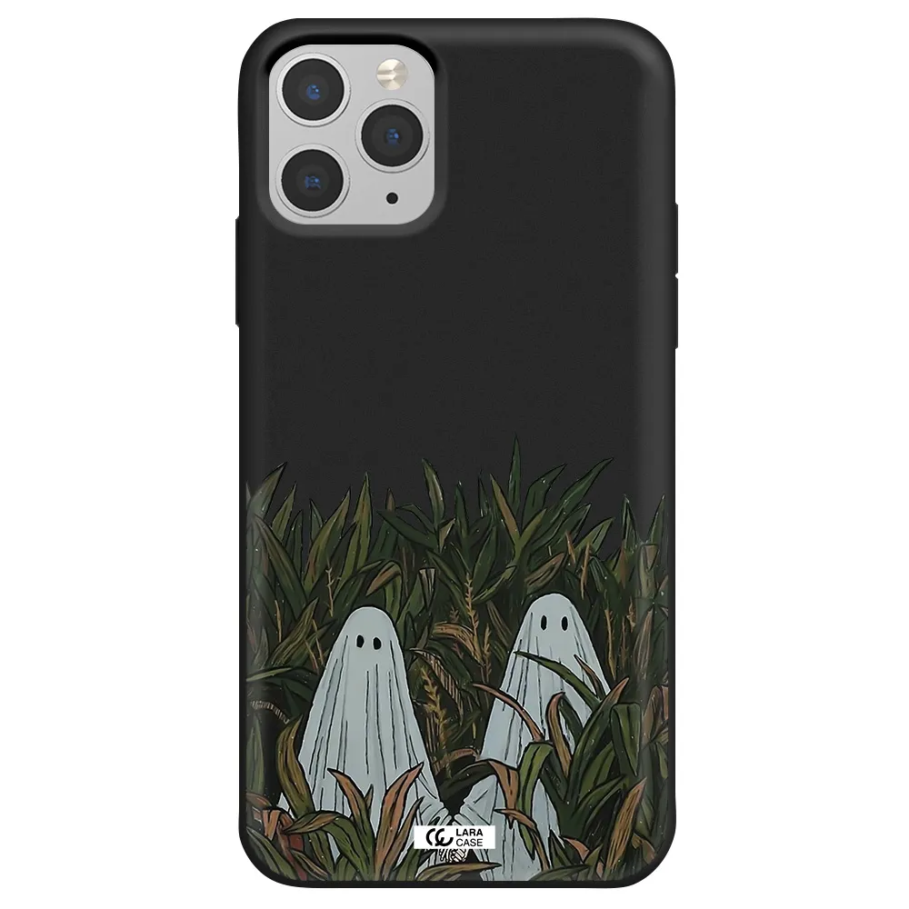 a group of ghosts in a field of grass Apple iPhone 11 pro max Silicone black Case