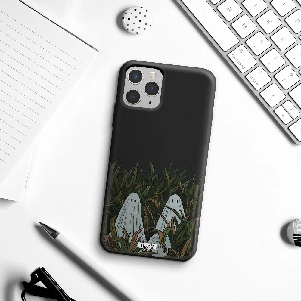 a group of ghosts in a field of grass Apple iPhone 11 pro max Silicone black Case