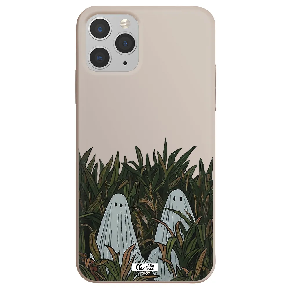a group of ghosts in a field of grass Apple iPhone 11 pro Silicone Stone Case